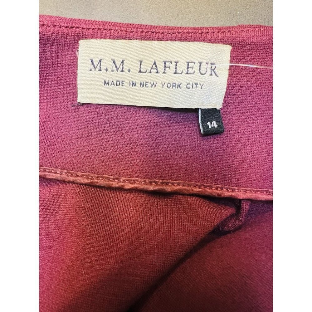 MM Lafleur Women's The Greenpoint Skirt Garnet Front Slit High Rise Pencil Sz 14 - Picture 4 of 7